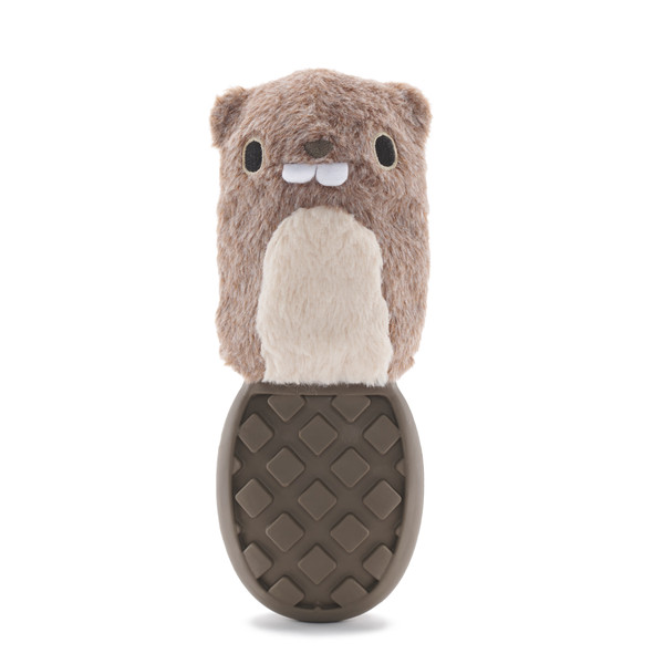 brown beaver dog chew toy