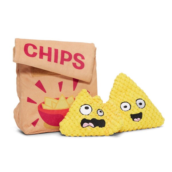 BARK Tortilla Chip Plush Food Dog Toy