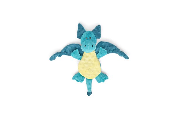 blue dragon with yellow belly plush dog toy