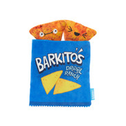 blue chip bag with emotive tortilla chips interactive dog toy
