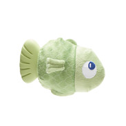 side view of green fish with big blue eye